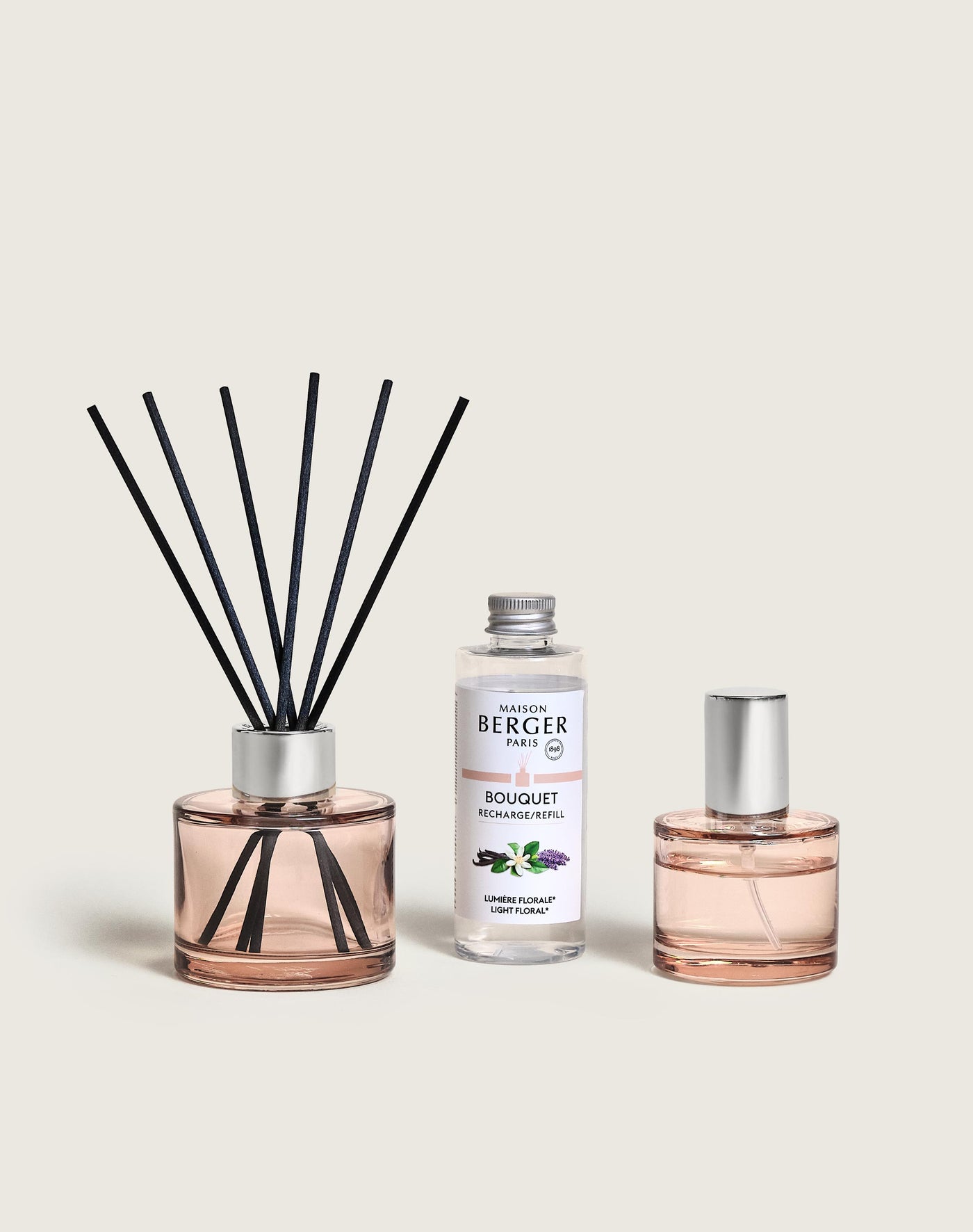 Duo mini bouquet & spray d'intérieur Ophelia Lumière Florale