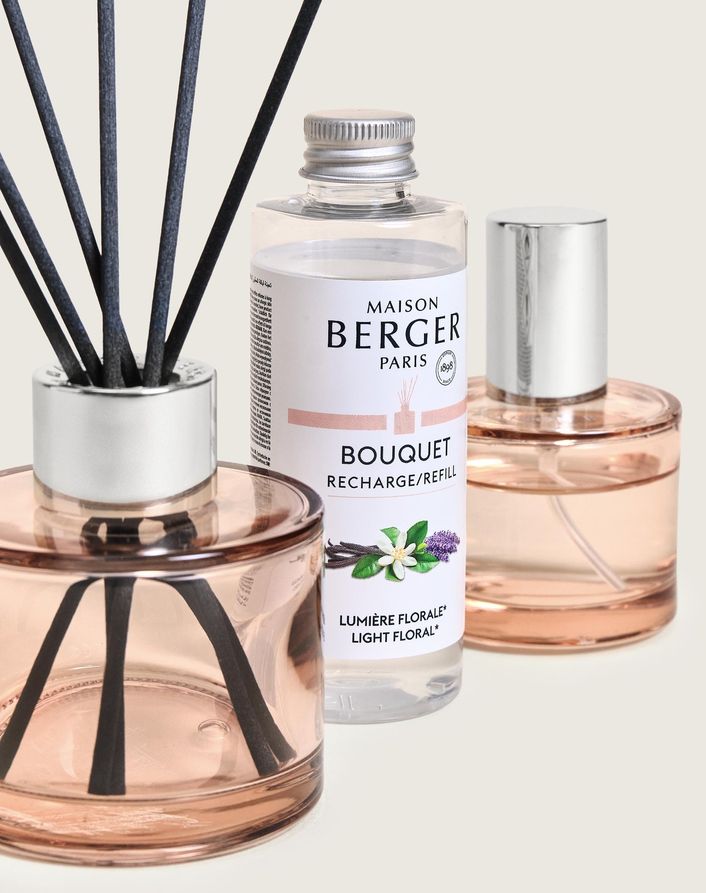 Duo mini bouquet & spray d'intérieur Ophelia Lumière Florale