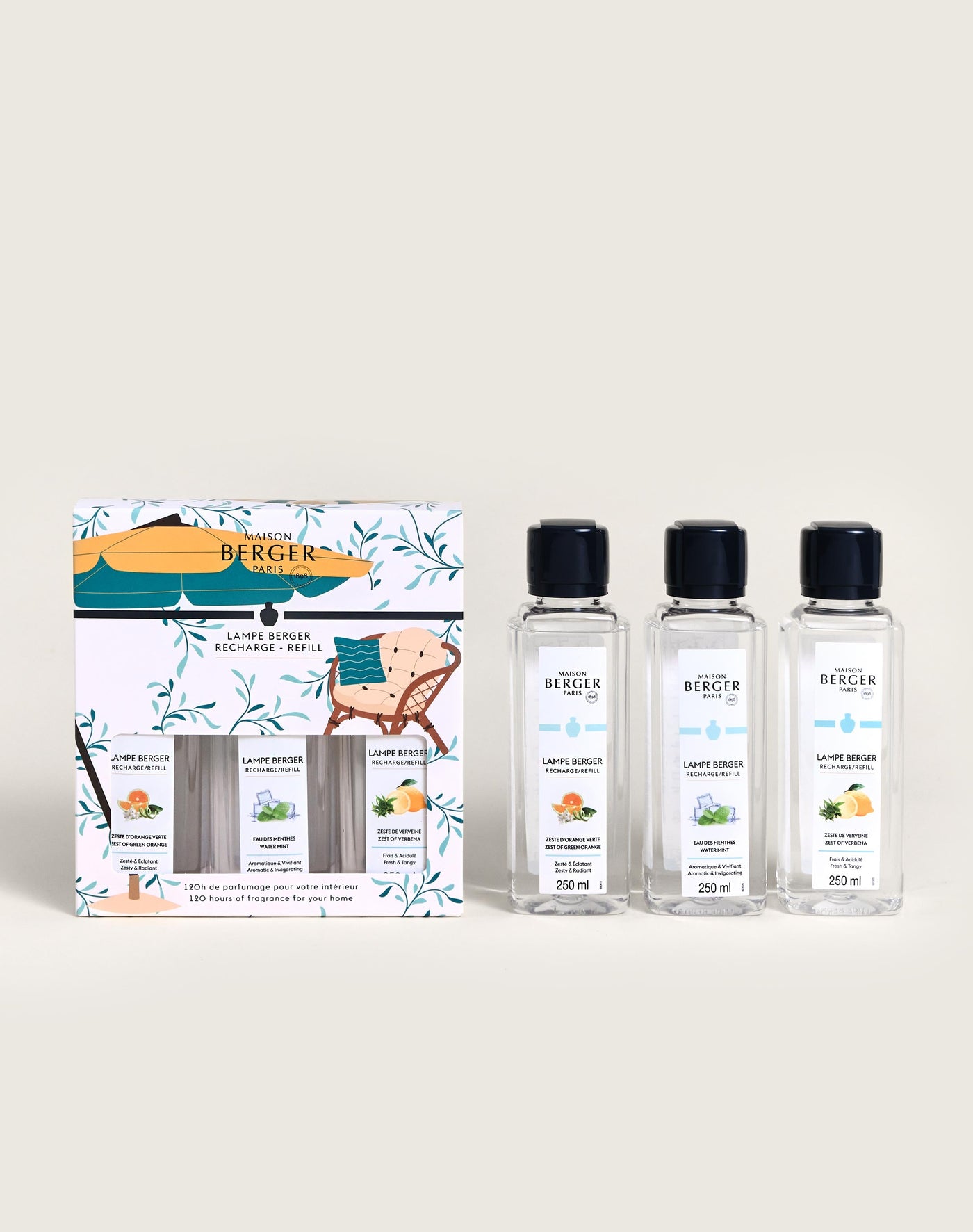 Coffret 3 recharges lampe Berger Summer 250ml