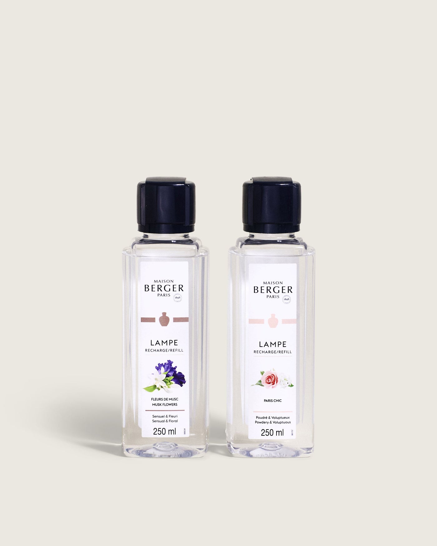 Coffret 2 recharges lampe Berger Paris Chic & Fleurs de Musc 250ml