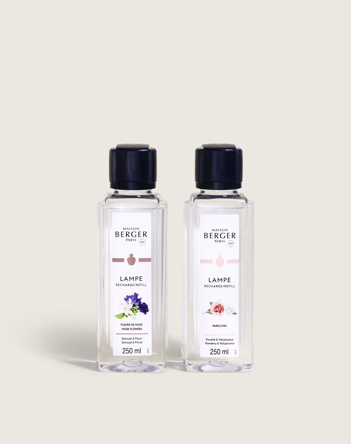 Coffret 2 recharges lampe Berger Paris Chic & Fleurs de Musc 250ml